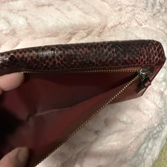 Coach Women's Dark Brown Snakeskin Wallet - Picture 3 of 7